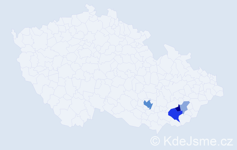 Příjmení: 'Paravan', počet výskytů 12 v celé ČR
