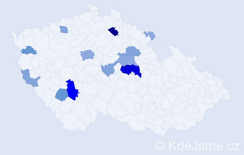 Příjmení: 'Zikudová', počet výskytů 39 v celé ČR