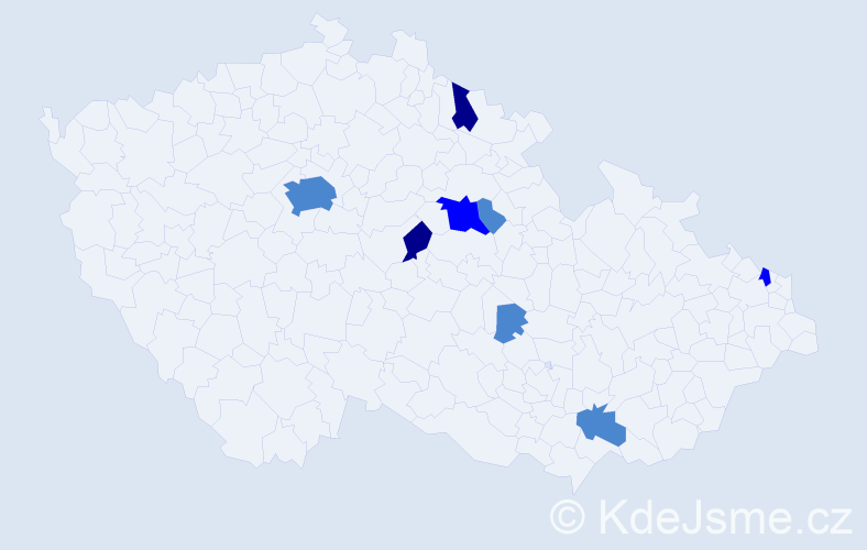 Příjmení: 'Dadíková', počet výskytů 14 v celé ČR