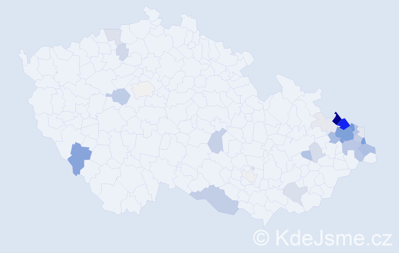 Příjmení: 'Musiol', počet výskytů 104 v celé ČR