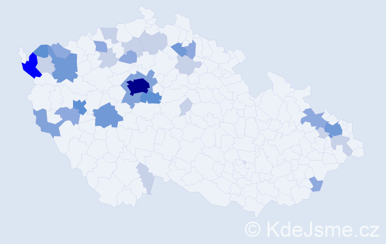 Příjmení: 'Šebo', počet výskytů 87 v celé ČR