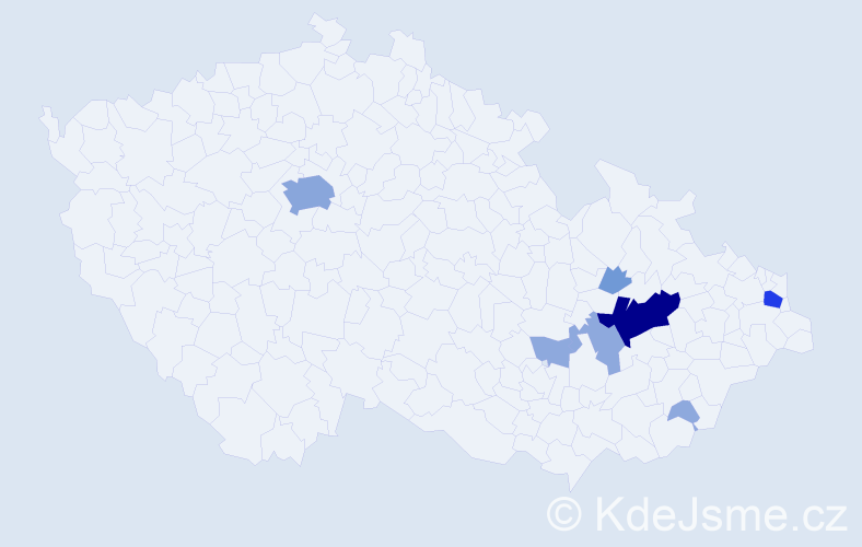 Příjmení: 'Brumarová', počet výskytů 23 v celé ČR