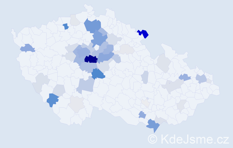 Příjmení: 'Čadil', počet výskytů 172 v celé ČR