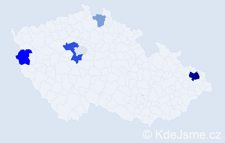 Příjmení: 'Švigár', počet výskytů 14 v celé ČR