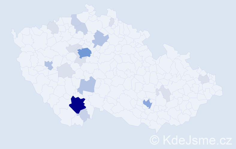 Příjmení: 'Seimlová', počet výskytů 59 v celé ČR