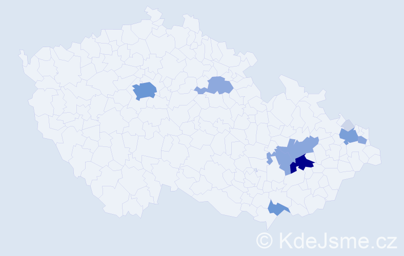 Příjmení: 'Rédr', počet výskytů 40 v celé ČR