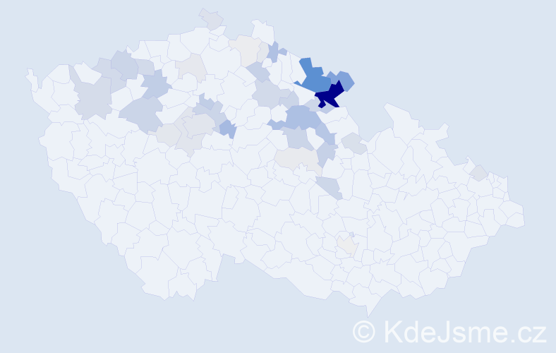 Příjmení: 'Burdychová', počet výskytů 145 v celé ČR