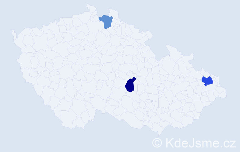 Příjmení: 'Mézeš', počet výskytů 5 v celé ČR