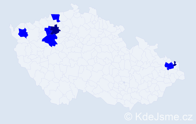 Příjmení: 'Dobda', počet výskytů 9 v celé ČR