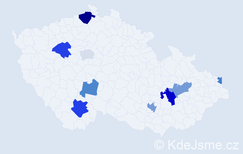 Příjmení: 'Baluch', počet výskytů 13 v celé ČR