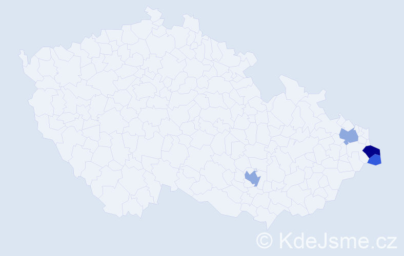 Příjmení: 'Podermański', počet výskytů 10 v celé ČR