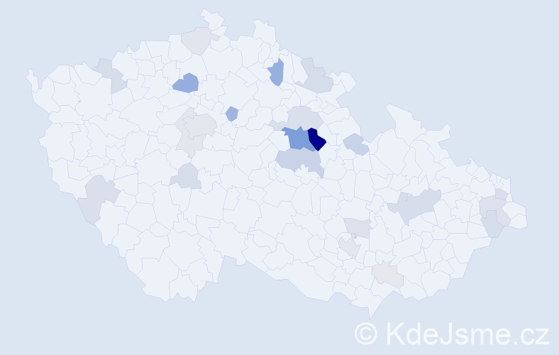 Příjmení: 'Mandysová', počet výskytů 106 v celé ČR