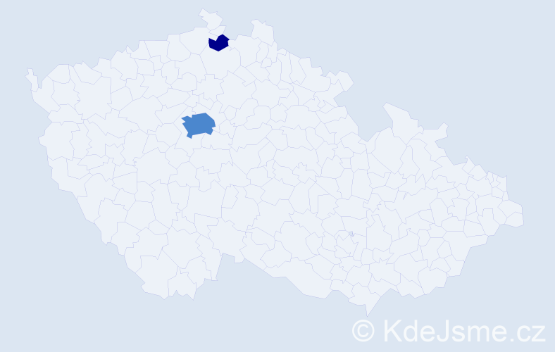 Příjmení: 'Mikulca', počet výskytů 4 v celé ČR
