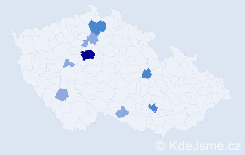 Příjmení: 'Pash', počet výskytů 16 v celé ČR