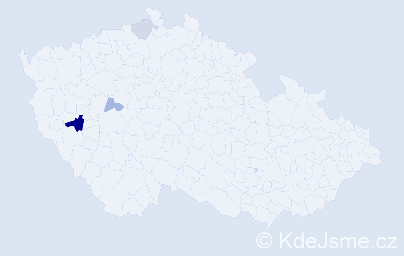 Příjmení: 'Méner', počet výskytů 7 v celé ČR