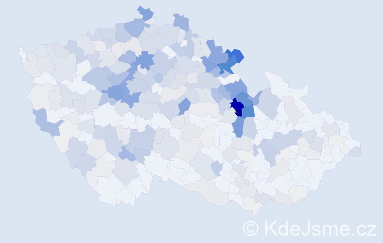 Příjmení: 'Jansa', počet výskytů 1251 v celé ČR