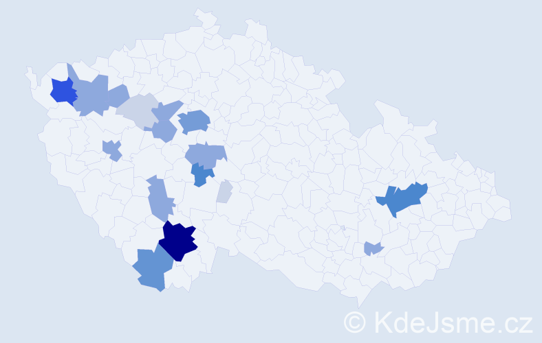 Příjmení: 'Wittnerová', počet výskytů 60 v celé ČR