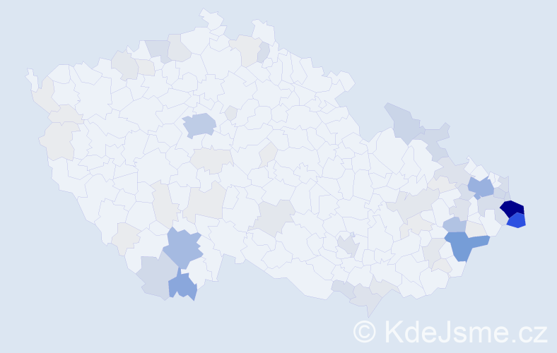 Příjmení: 'Labaj', počet výskytů 303 v celé ČR