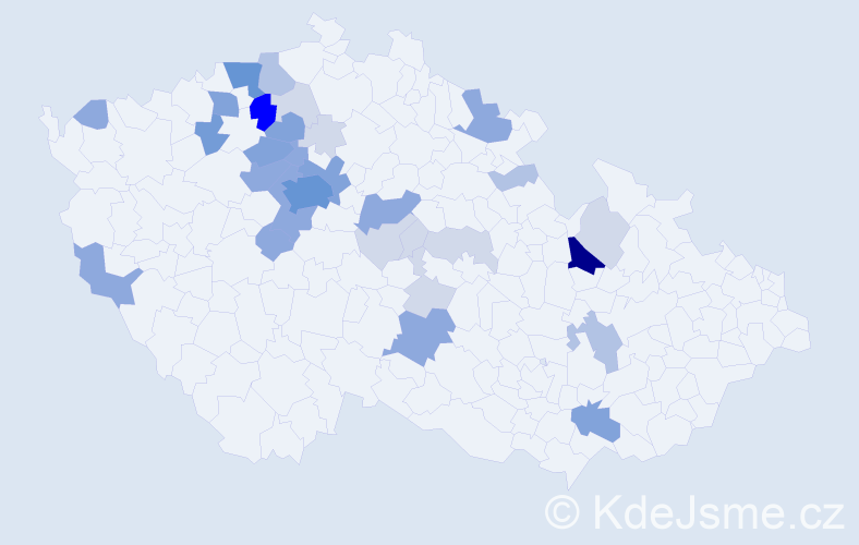 Příjmení: 'Kunrt', počet výskytů 105 v celé ČR
