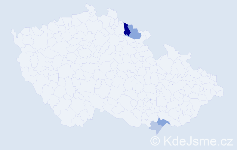 Příjmení: 'Slovenská', počet výskytů 9 v celé ČR