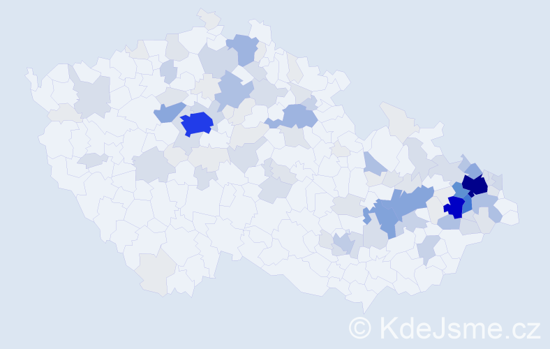 Příjmení: 'Klos', počet výskytů 452 v celé ČR