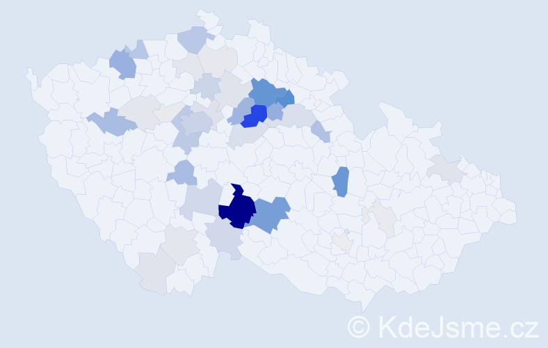 Příjmení: 'Římal', počet výskytů 174 v celé ČR