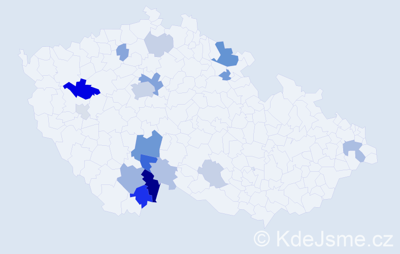Příjmení: 'Haiderová', počet výskytů 42 v celé ČR