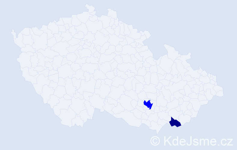Příjmení: 'Dobčáková', počet výskytů 5 v celé ČR