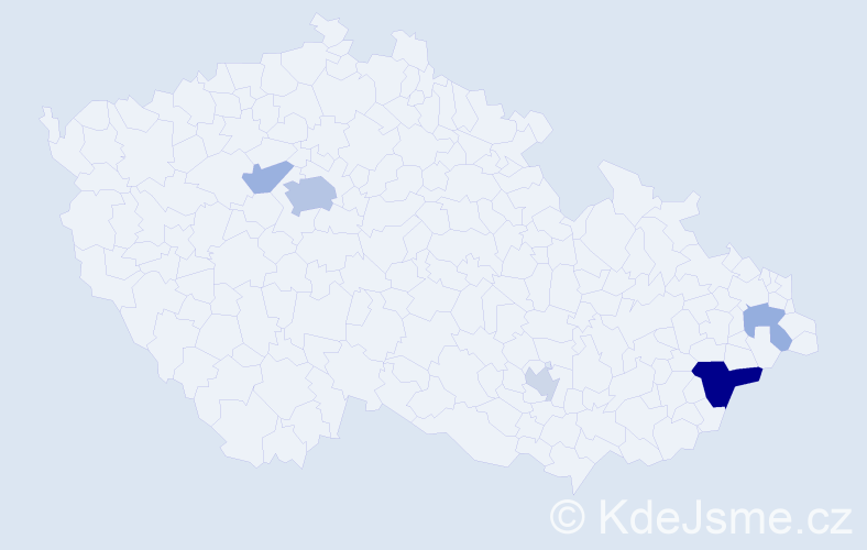 Příjmení: 'Jakerle', počet výskytů 12 v celé ČR