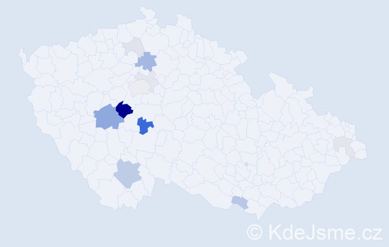 Příjmení: 'Kocán', počet výskytů 34 v celé ČR