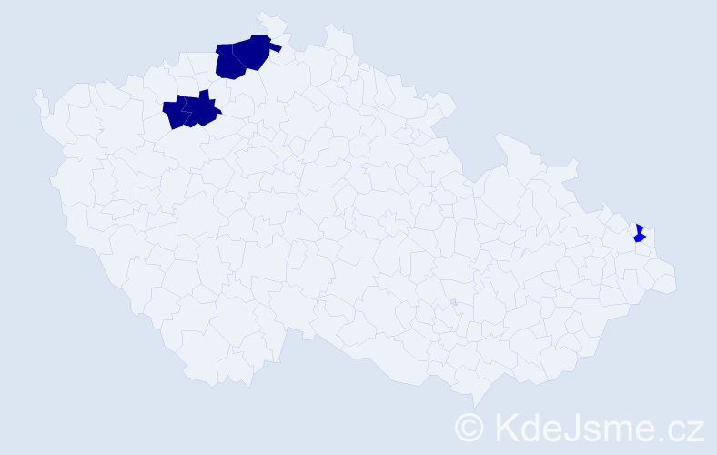 Příjmení: 'Budvesel', počet výskytů 9 v celé ČR