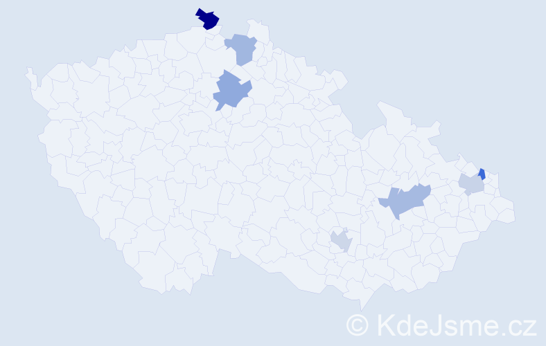 Příjmení: 'Tieftrunková', počet výskytů 8 v celé ČR