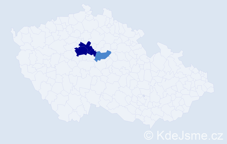 Příjmení: 'Rozumný', počet výskytů 14 v celé ČR