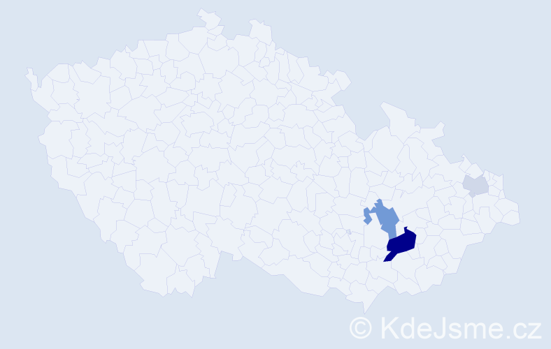 Příjmení: 'Kaliňák', počet výskytů 8 v celé ČR