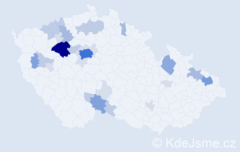 Příjmení: 'Kinštová', počet výskytů 88 v celé ČR