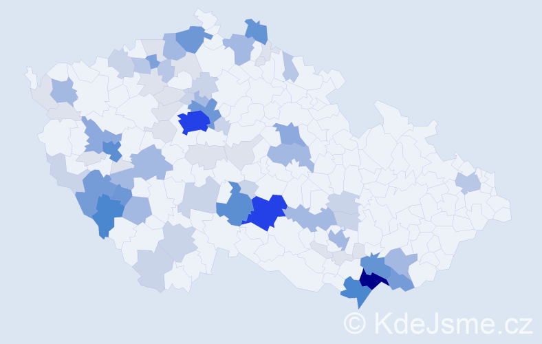 Příjmení: 'Bělochová', počet výskytů 287 v celé ČR