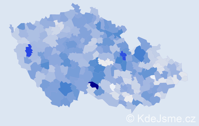 Příjmení: 'Šimková', počet výskytů 7493 v celé ČR