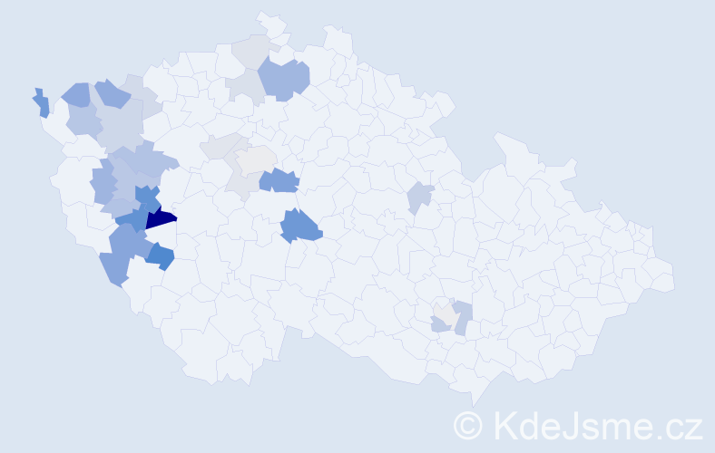 Příjmení: 'Rupert', počet výskytů 69 v celé ČR