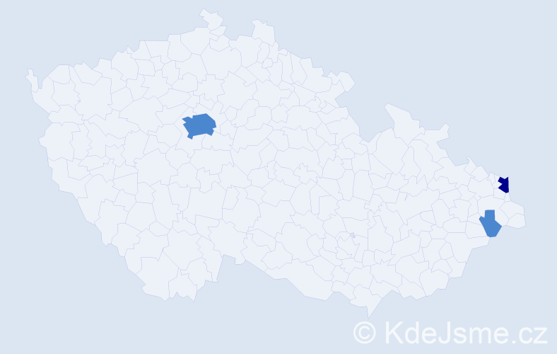 Příjmení: 'Bennet', počet výskytů 5 v celé ČR