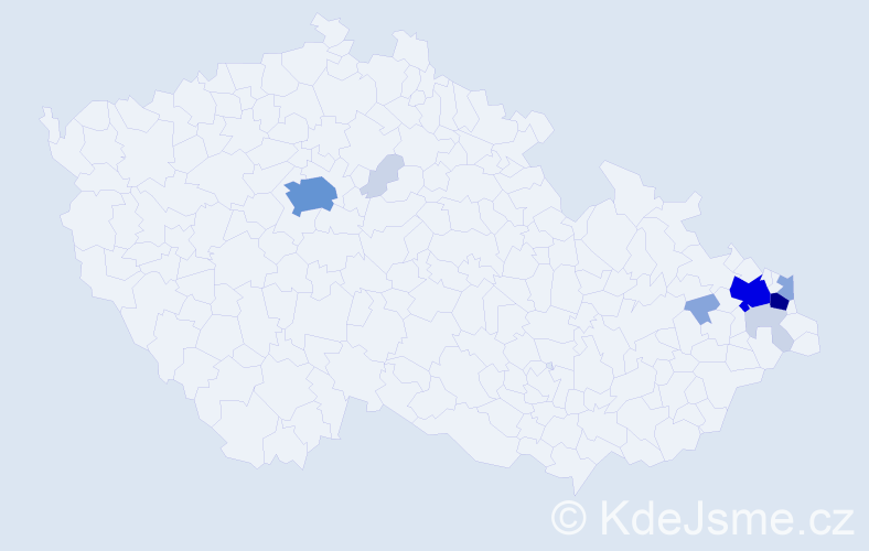 Příjmení: 'Komender', počet výskytů 37 v celé ČR