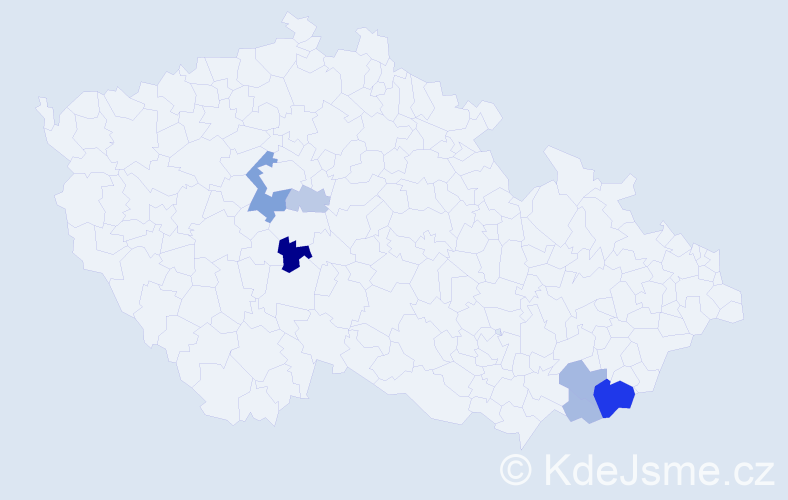 Příjmení: 'Vaškovicová', počet výskytů 16 v celé ČR
