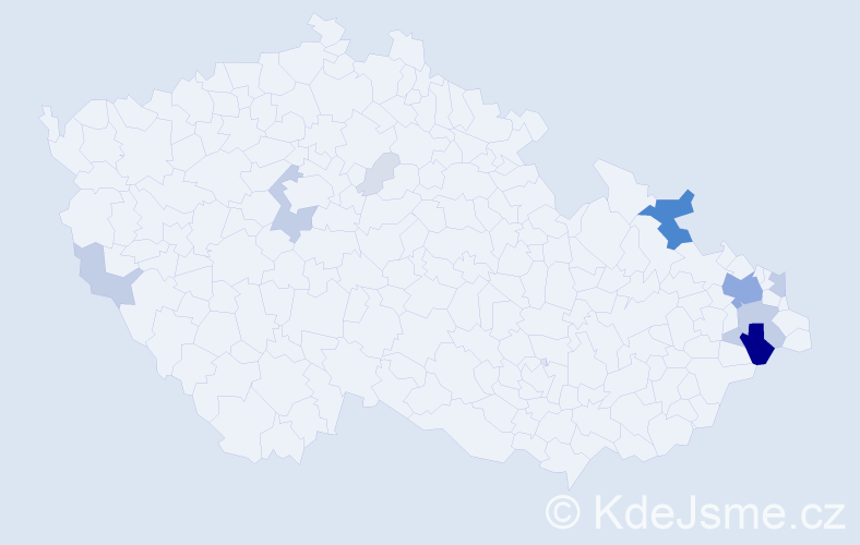 Příjmení: 'Plucnara', počet výskytů 46 v celé ČR