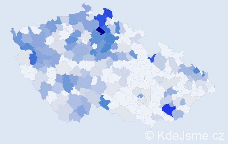 Příjmení: 'Kupec', počet výskytů 823 v celé ČR