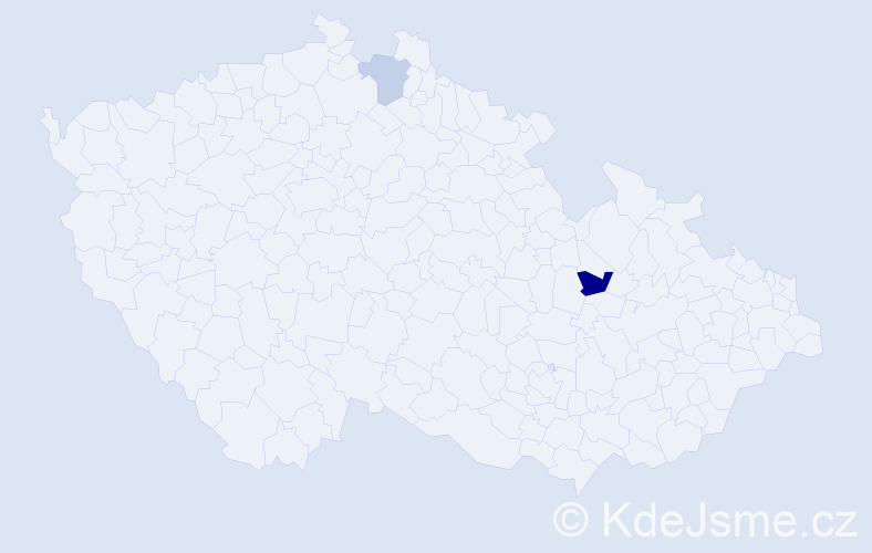 Příjmení: 'Kinová', počet výskytů 9 v celé ČR