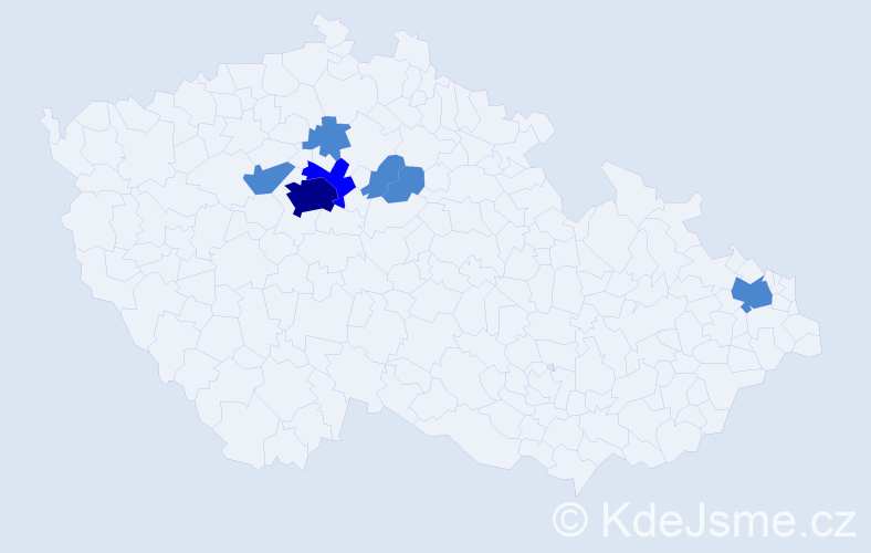 Příjmení: 'Vyshnevskyy', počet výskytů 10 v celé ČR