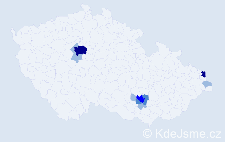 Příjmení: 'Kottasová', počet výskytů 17 v celé ČR