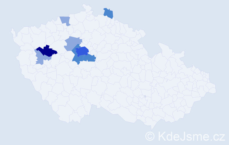 Příjmení: 'Priglová', počet výskytů 19 v celé ČR
