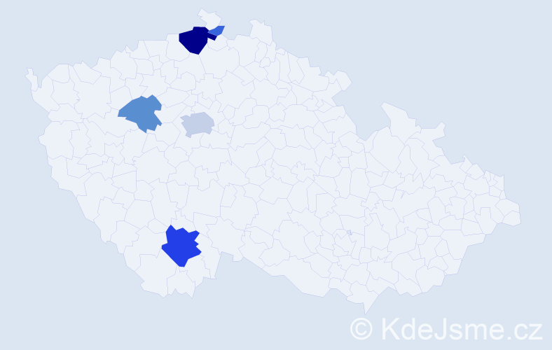 Příjmení: 'Katuščák', počet výskytů 20 v celé ČR