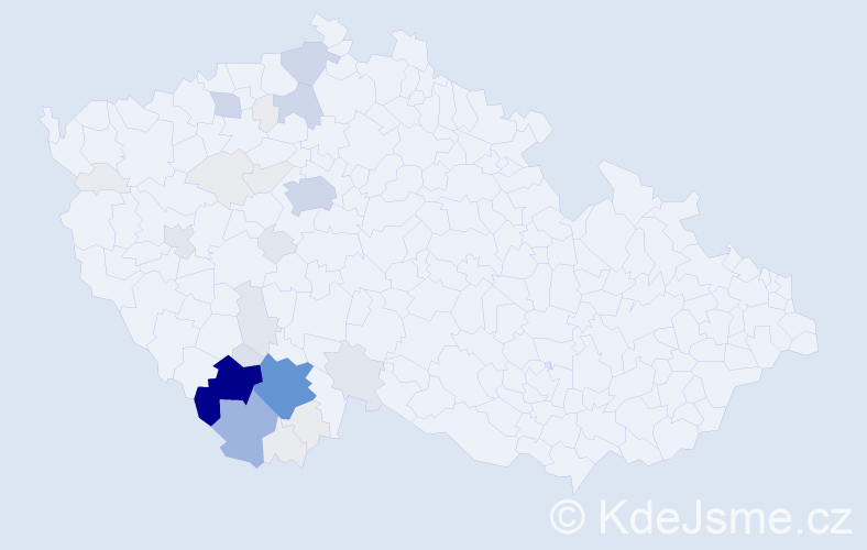 Příjmení: 'Ludačka', počet výskytů 147 v celé ČR