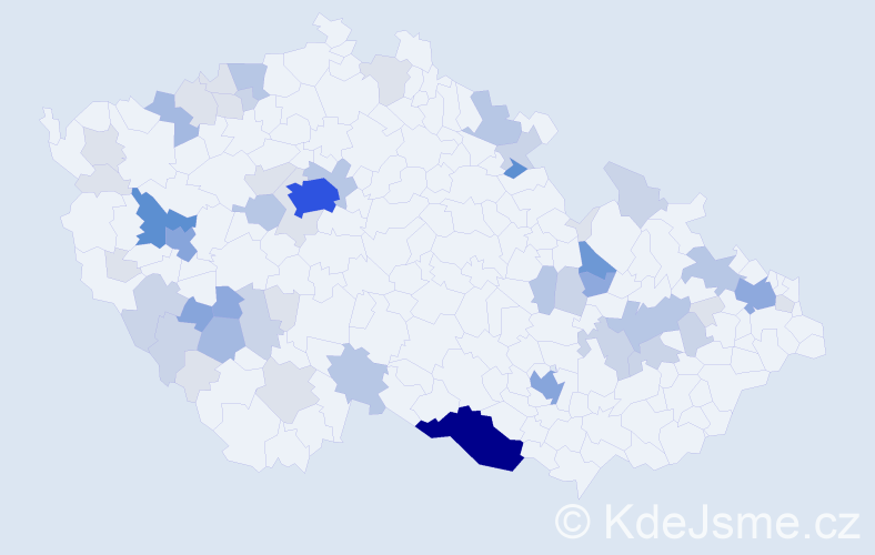 Příjmení: 'Herzig', počet výskytů 173 v celé ČR